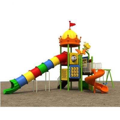 MYTS Kids playful long tube slide , game and three swing playset 